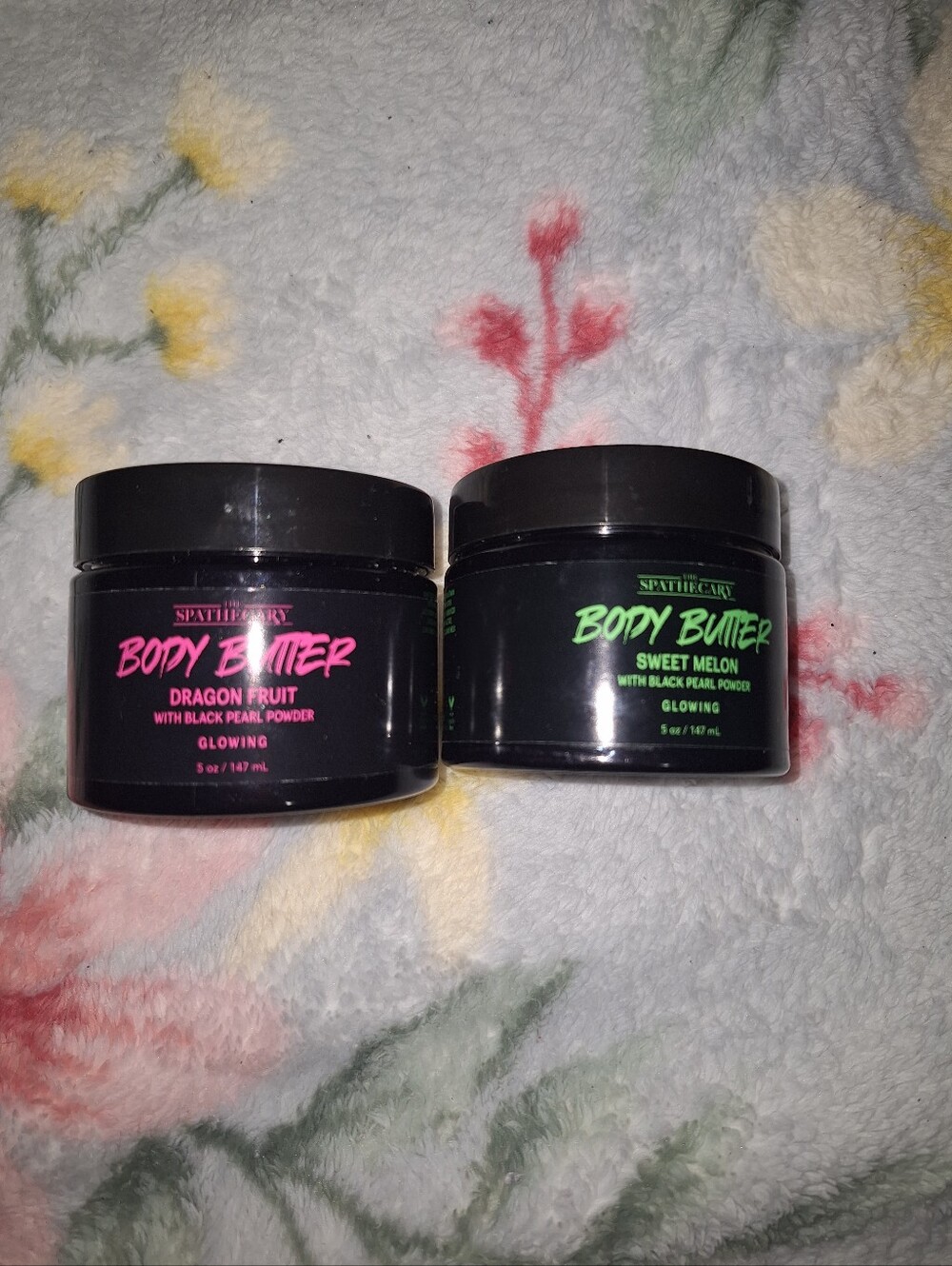 therapy Body Butter Duo — Black Jars with Pink & Green Labels
